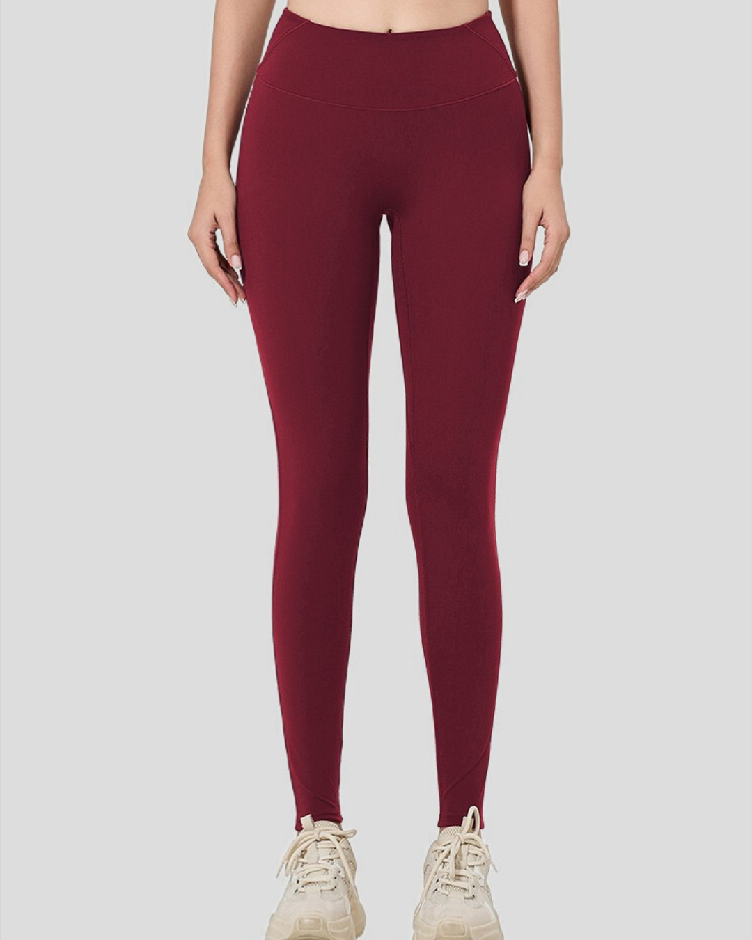 lightweight stretch leggings in red color