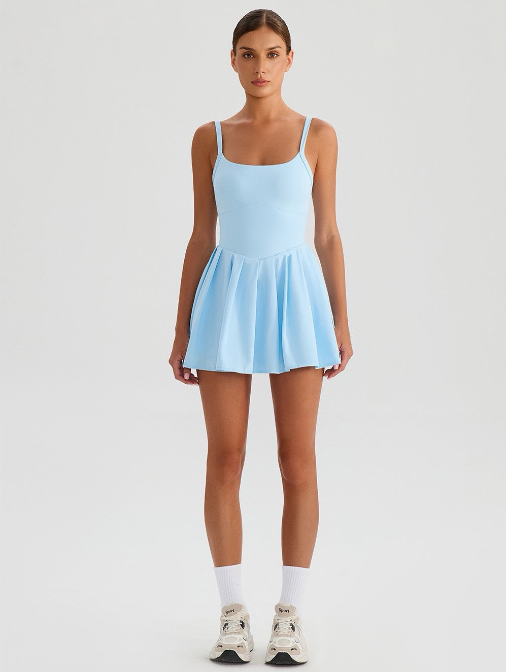 blue lightweight workout dress for women