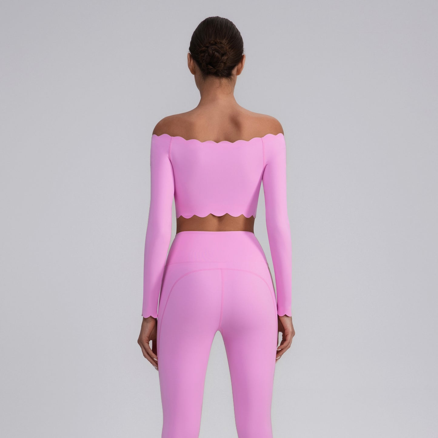 long sleeve off shoulder sports top