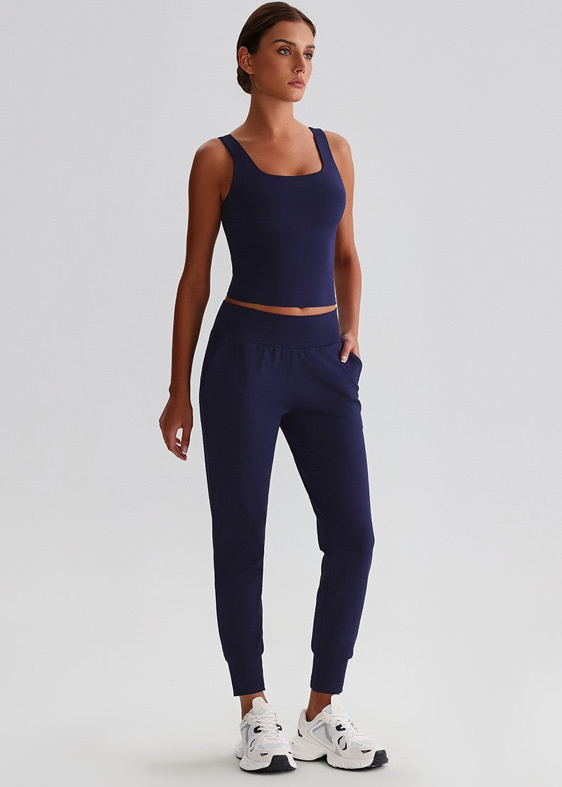 lounge and workout outfit set dark blue