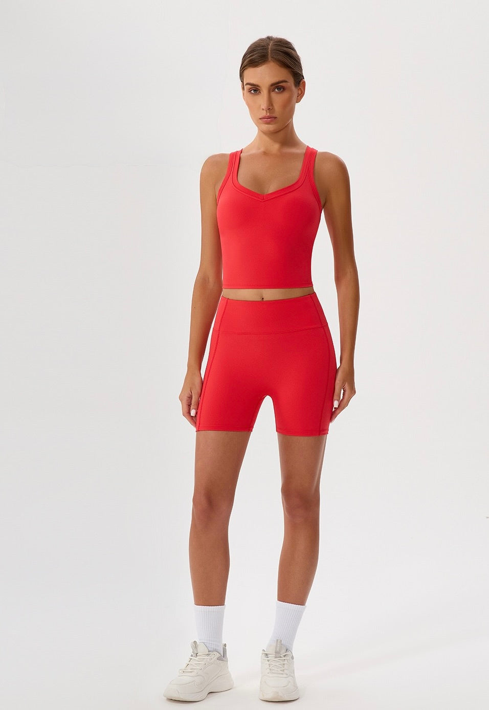 low impact studio top red