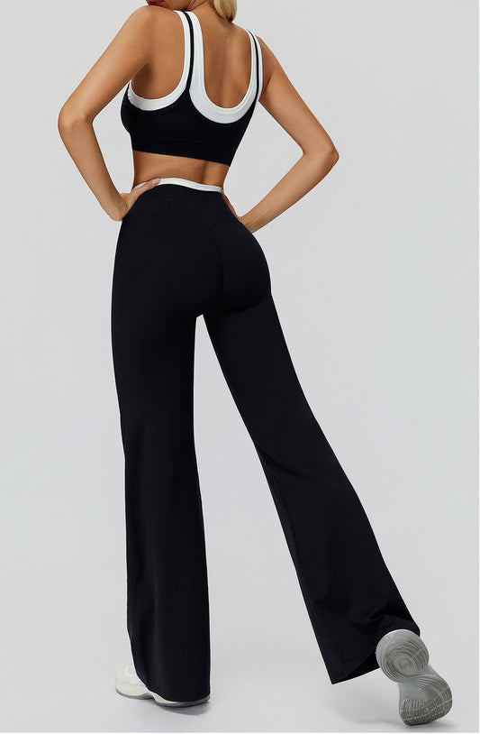 minimalist activewear wide leg pants