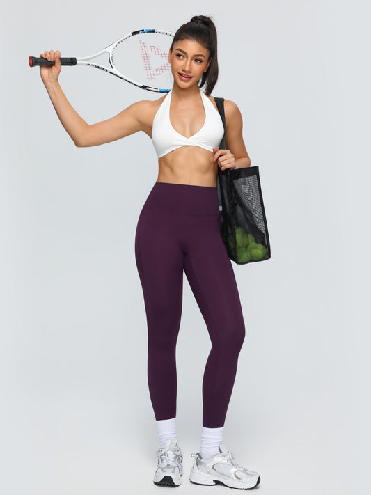 purple athleisure leggings women