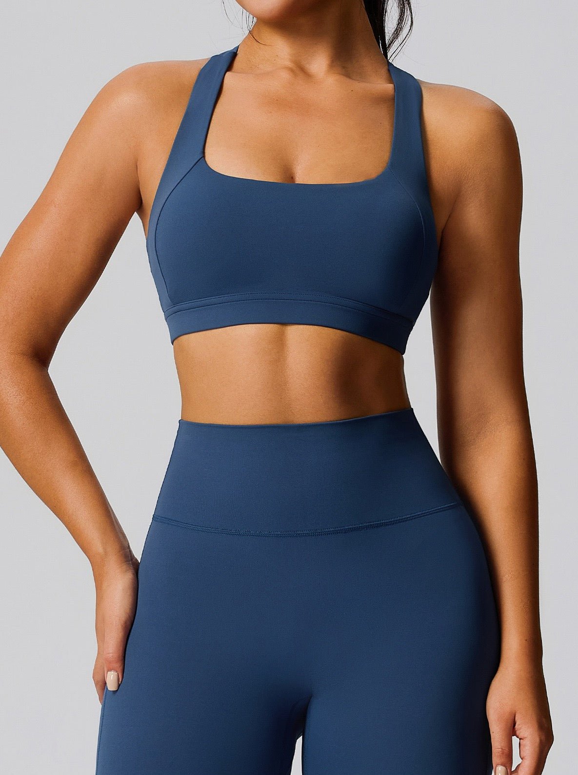 navy blue sports bra