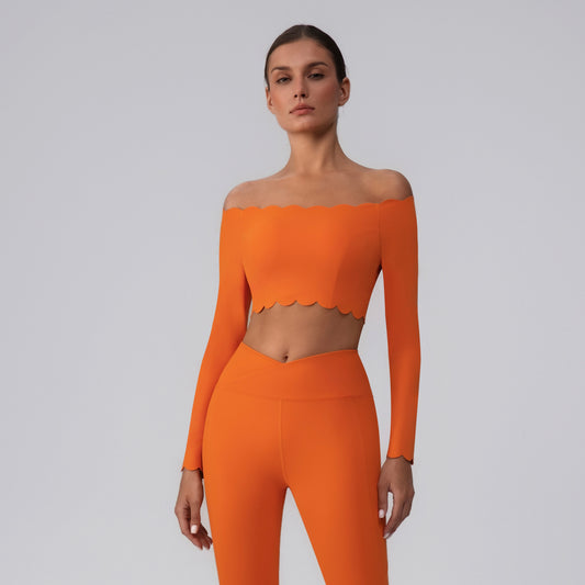 off shoulder workout crop top