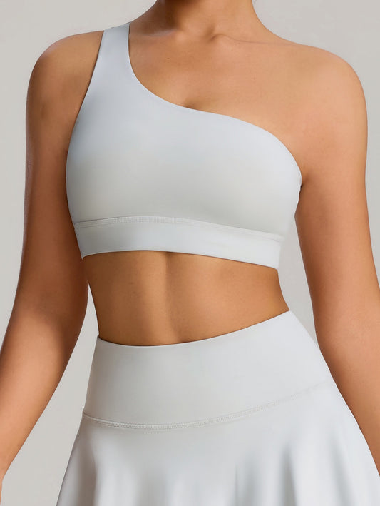 one-shoulder sports bra