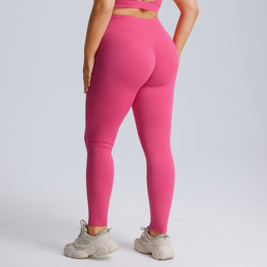 pink plus size yoga pants