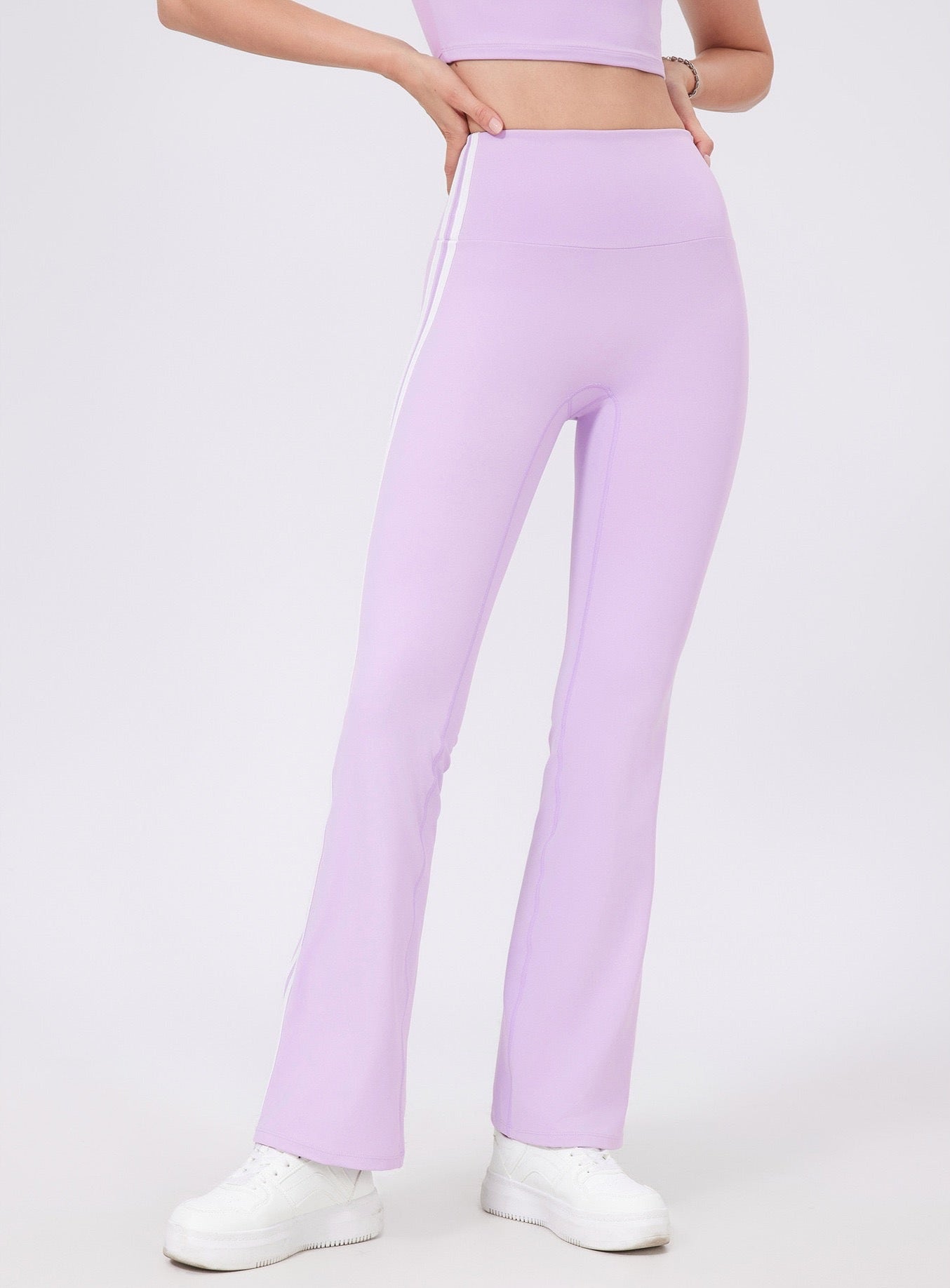 purple flare leggings for women