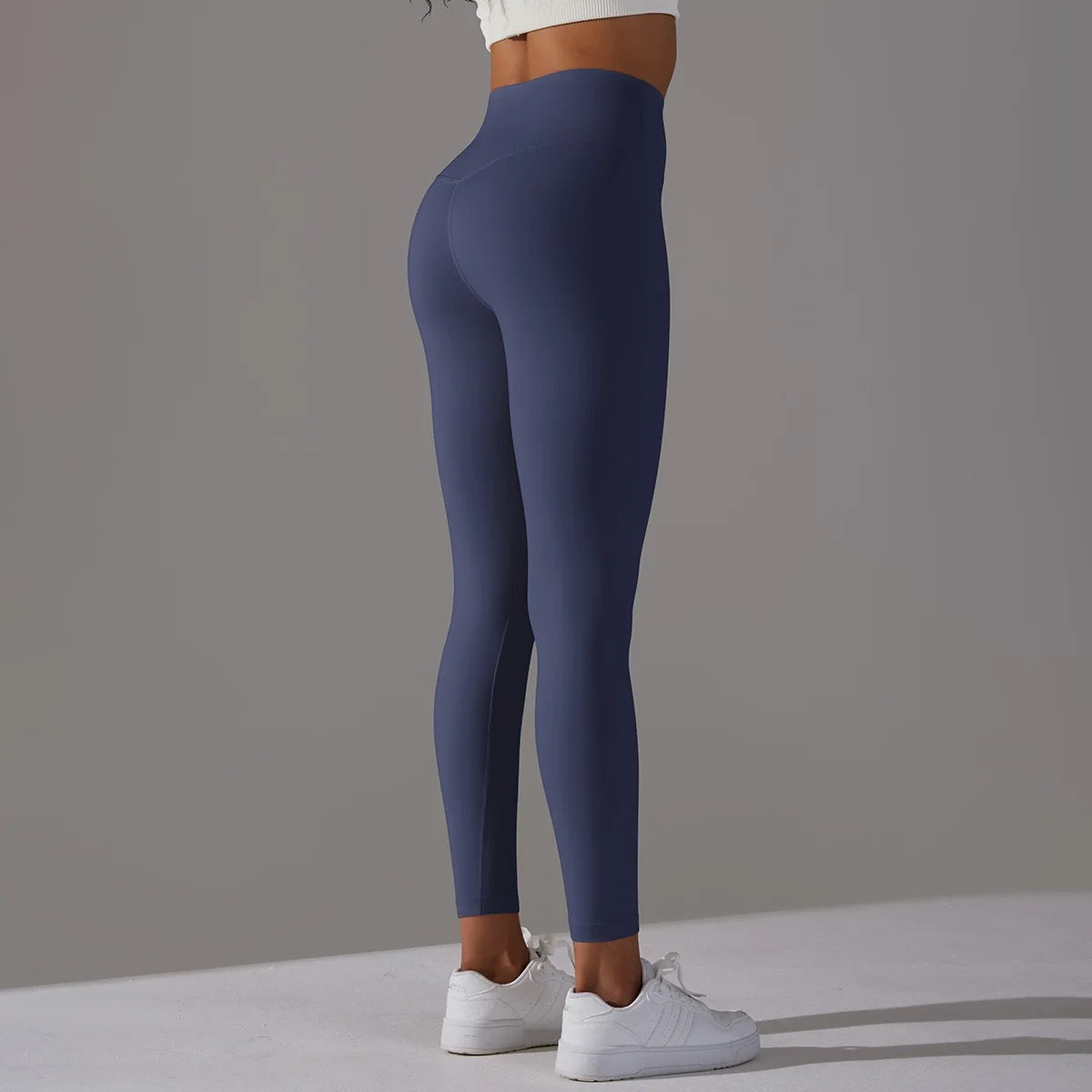 Minimalist Style High-rise Leggings - Dark Grey