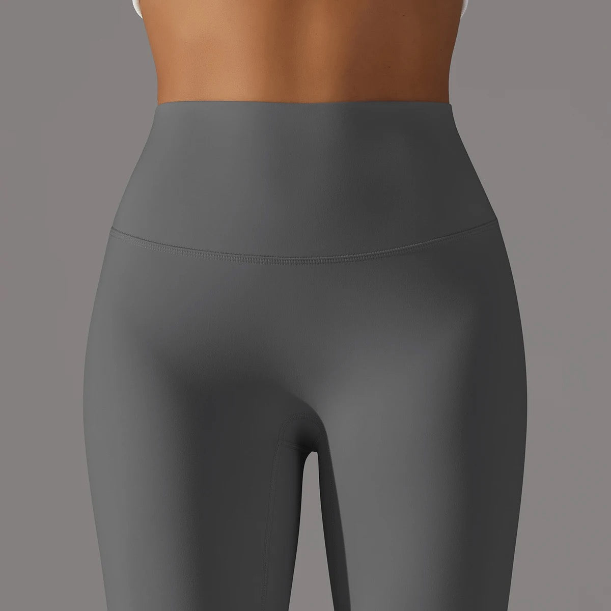 Minimalist Style High-rise Leggings - Dark Grey