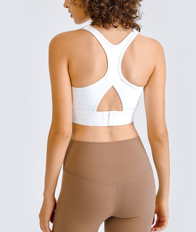 racerback bra with hook and eye closure