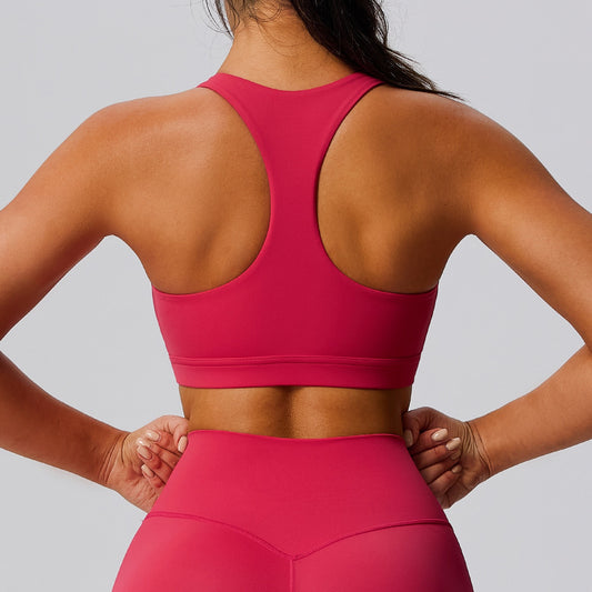 red racerback sports bra