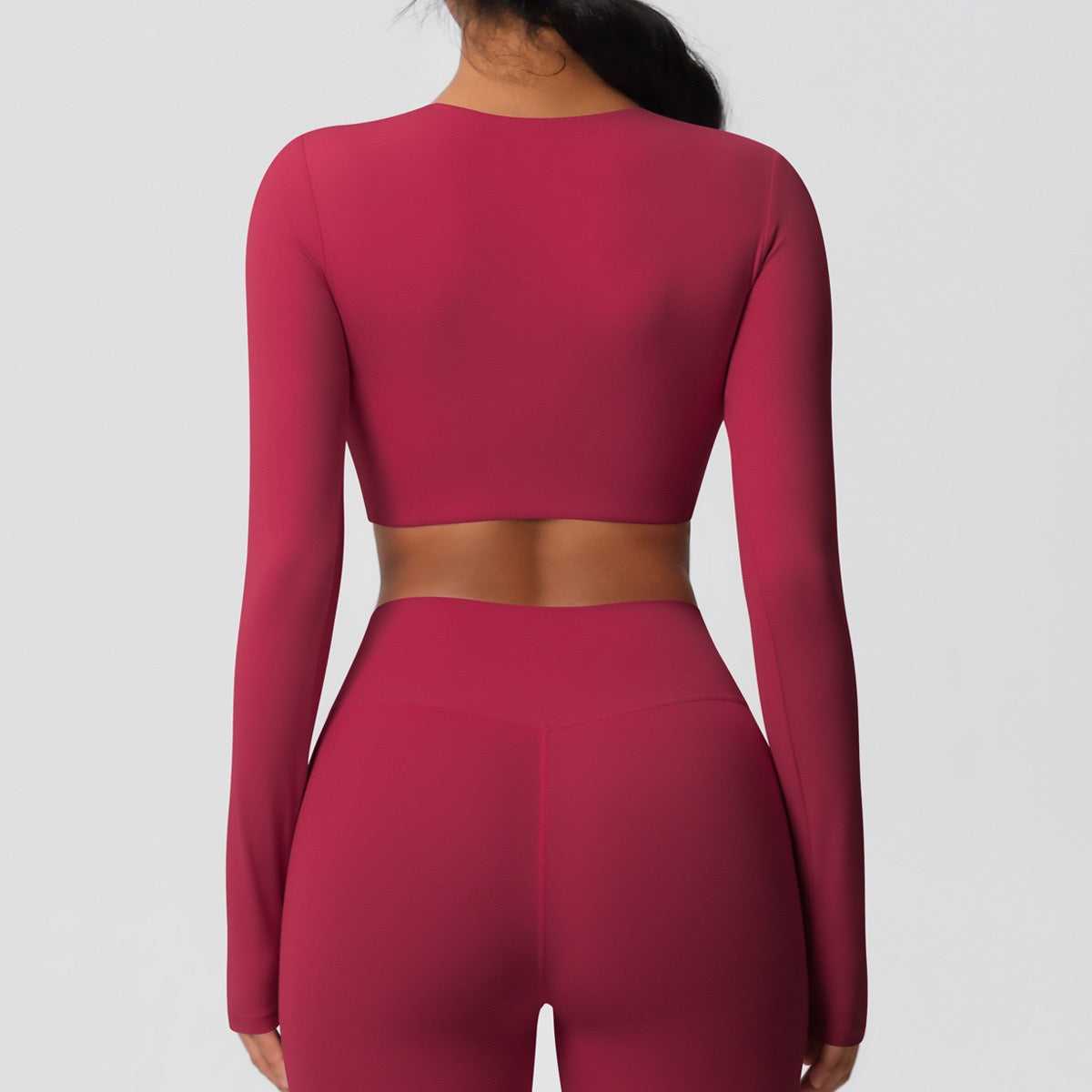 red yoga crop top