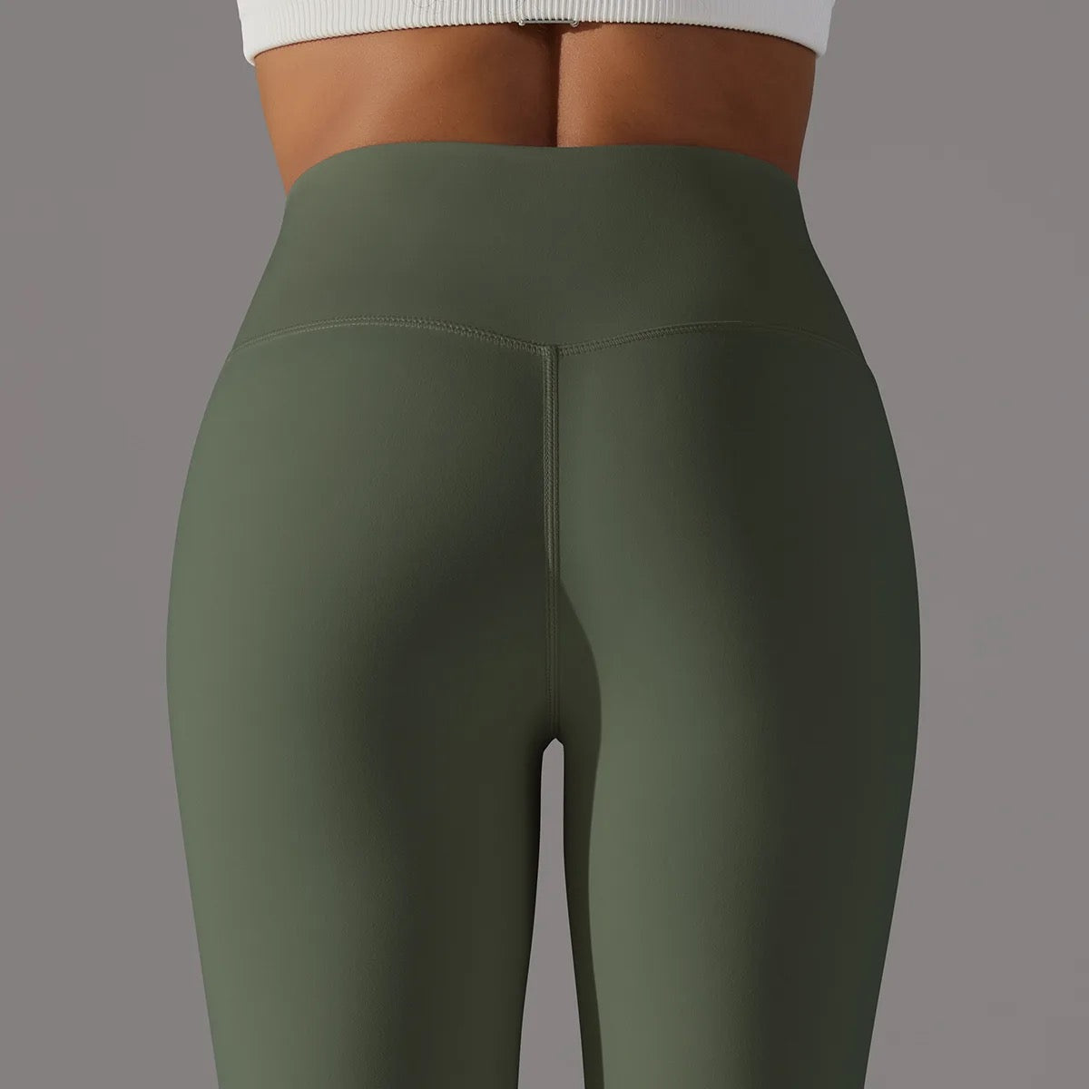 Minimalist Style High-rise Leggings - Dark Grey