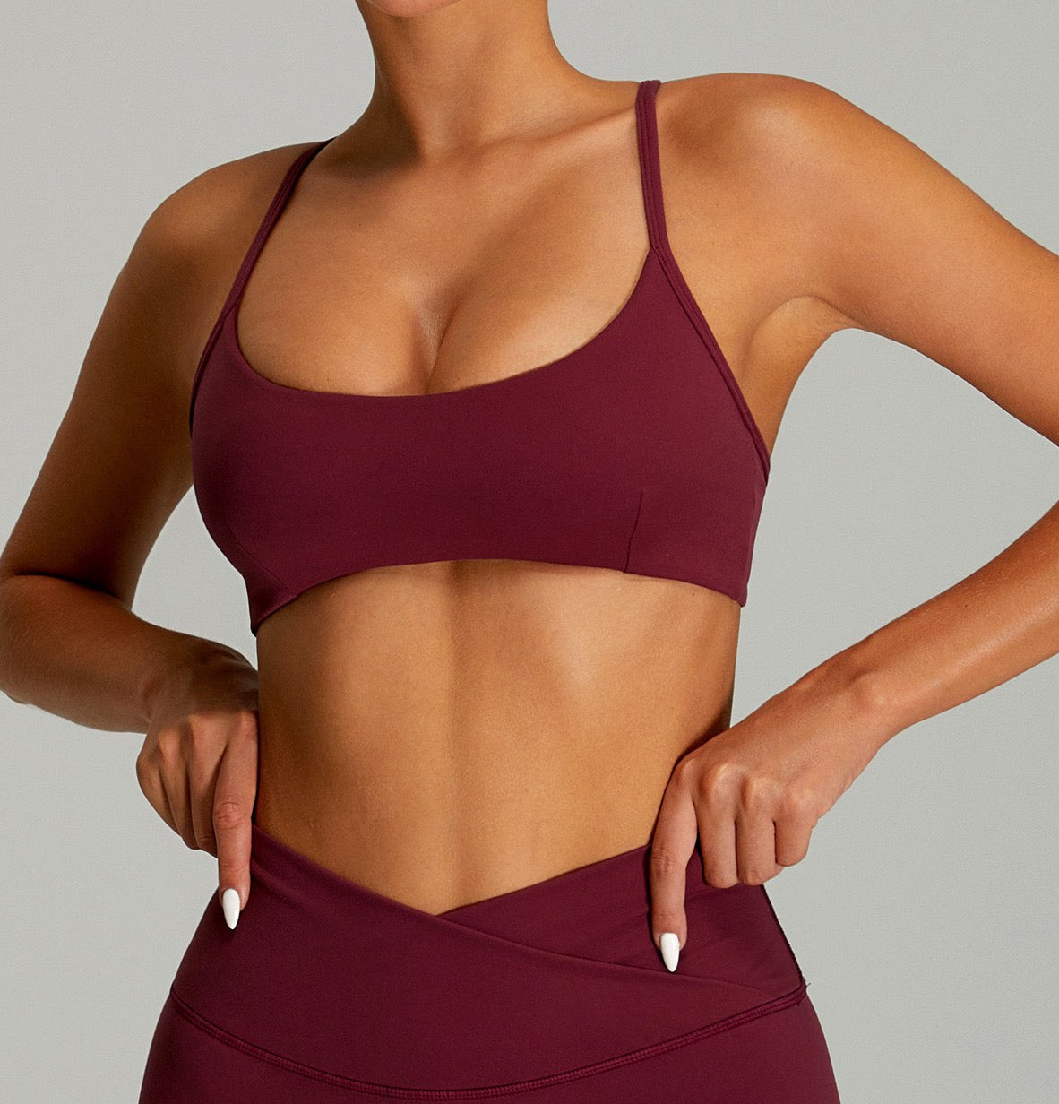 soft fabric yoga bra red purple