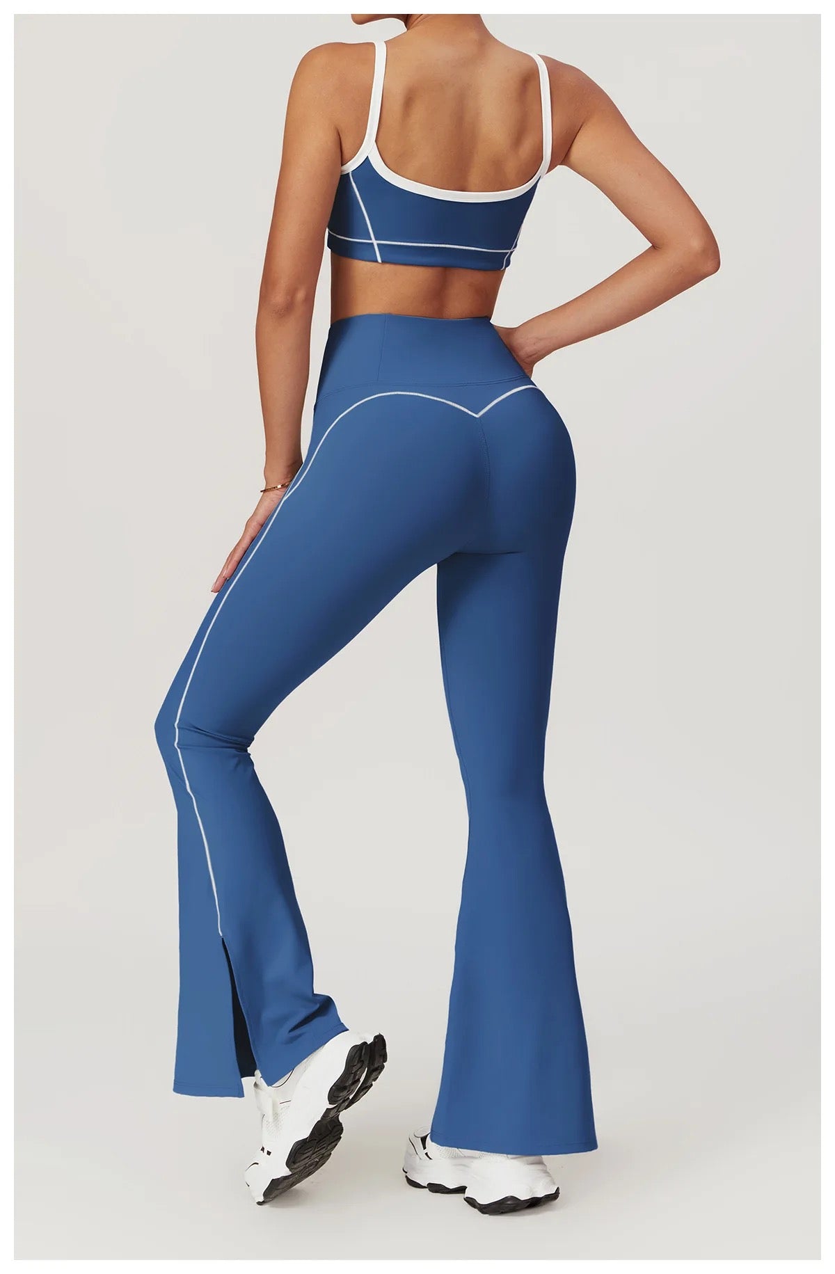 Power Curve Flare Leggings and Sports Bra Combo - Black