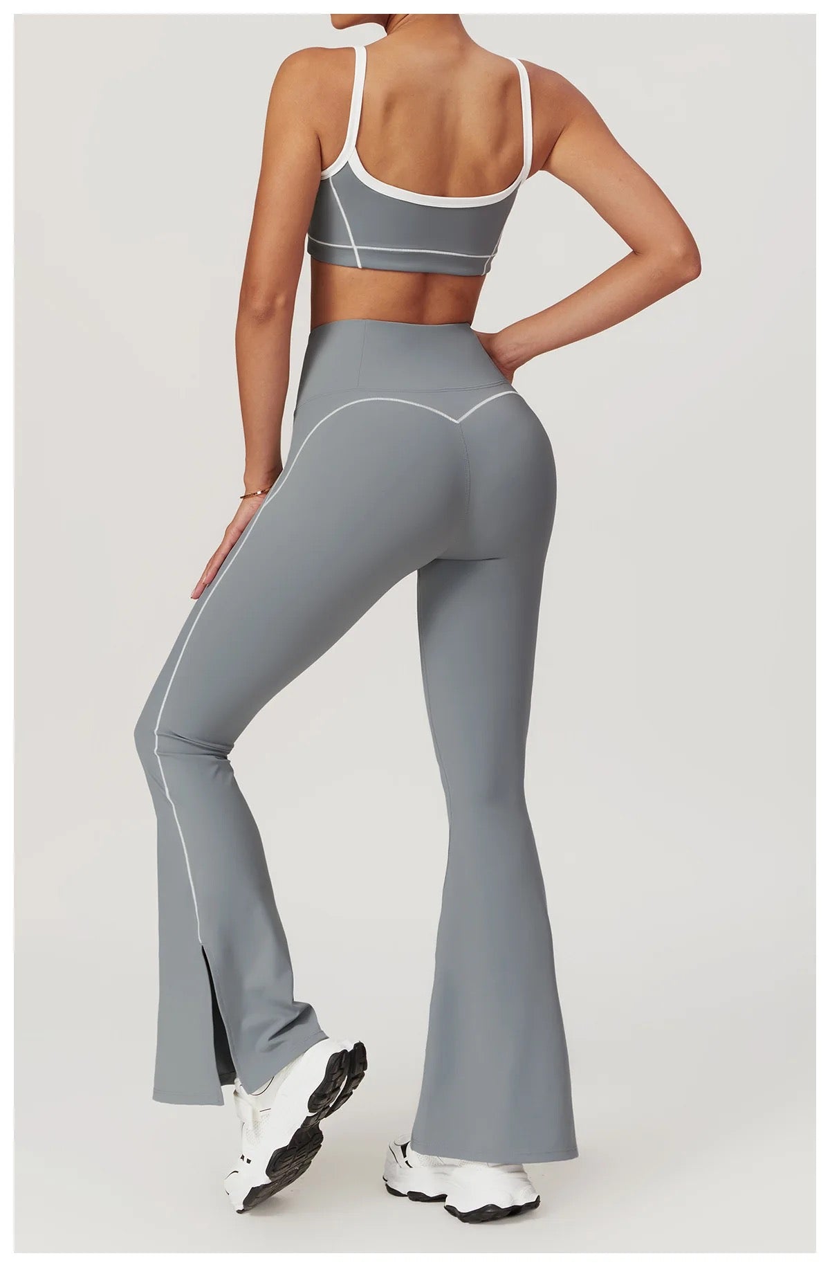 Power Curve Flare Leggings and Sports Bra Combo - Black