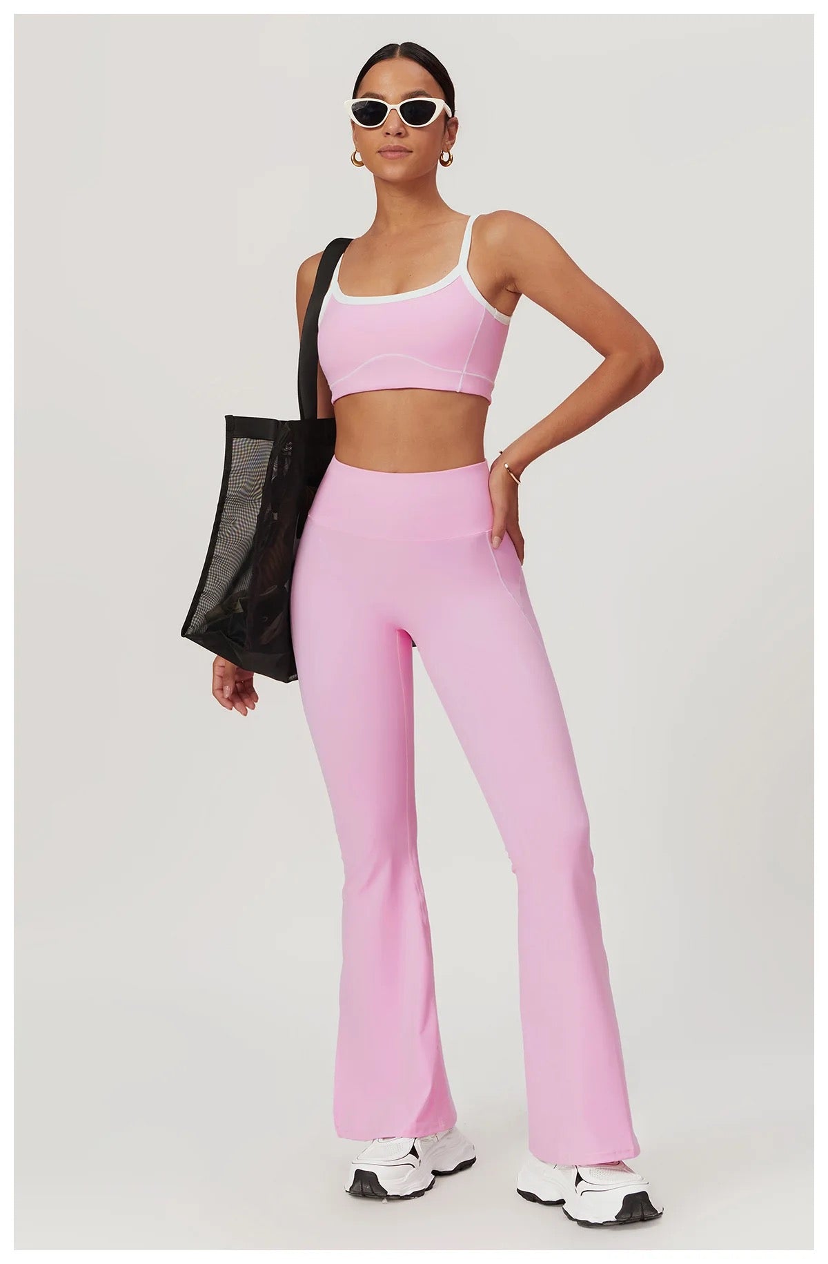 Power Curve Flare Leggings and Sports Bra Combo - Black
