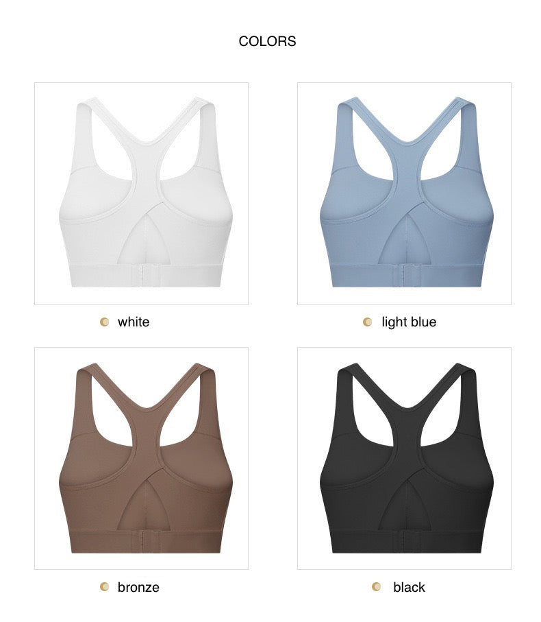 sports bra with multiple colors and adjustable clasp