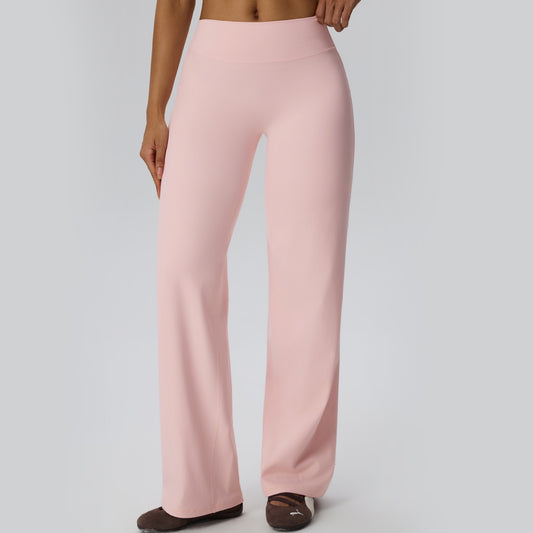 straight yoga pants in pink