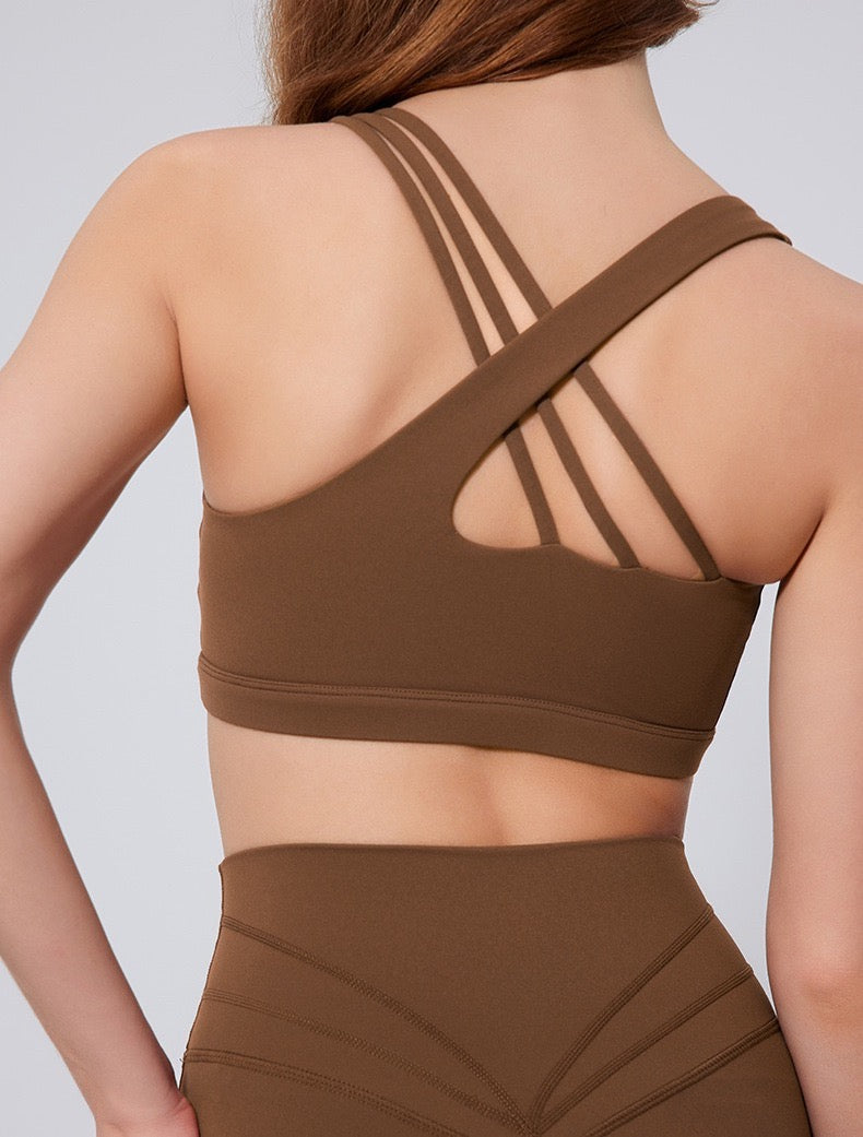 strappy back sports bra