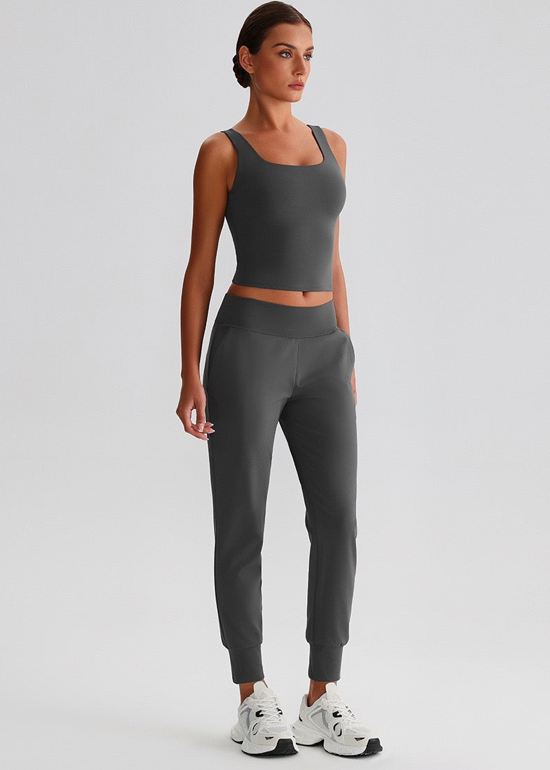 stylish workout set with joggers