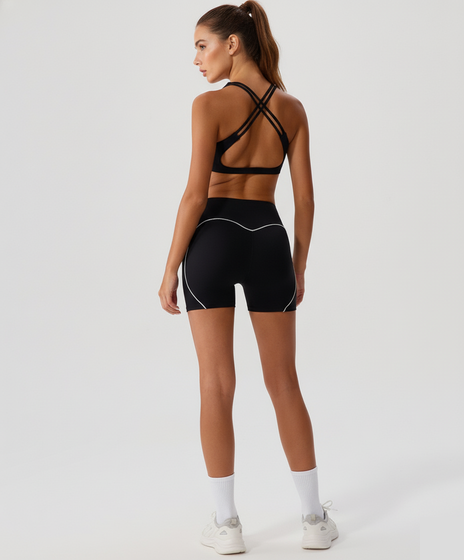 black activewear top for women