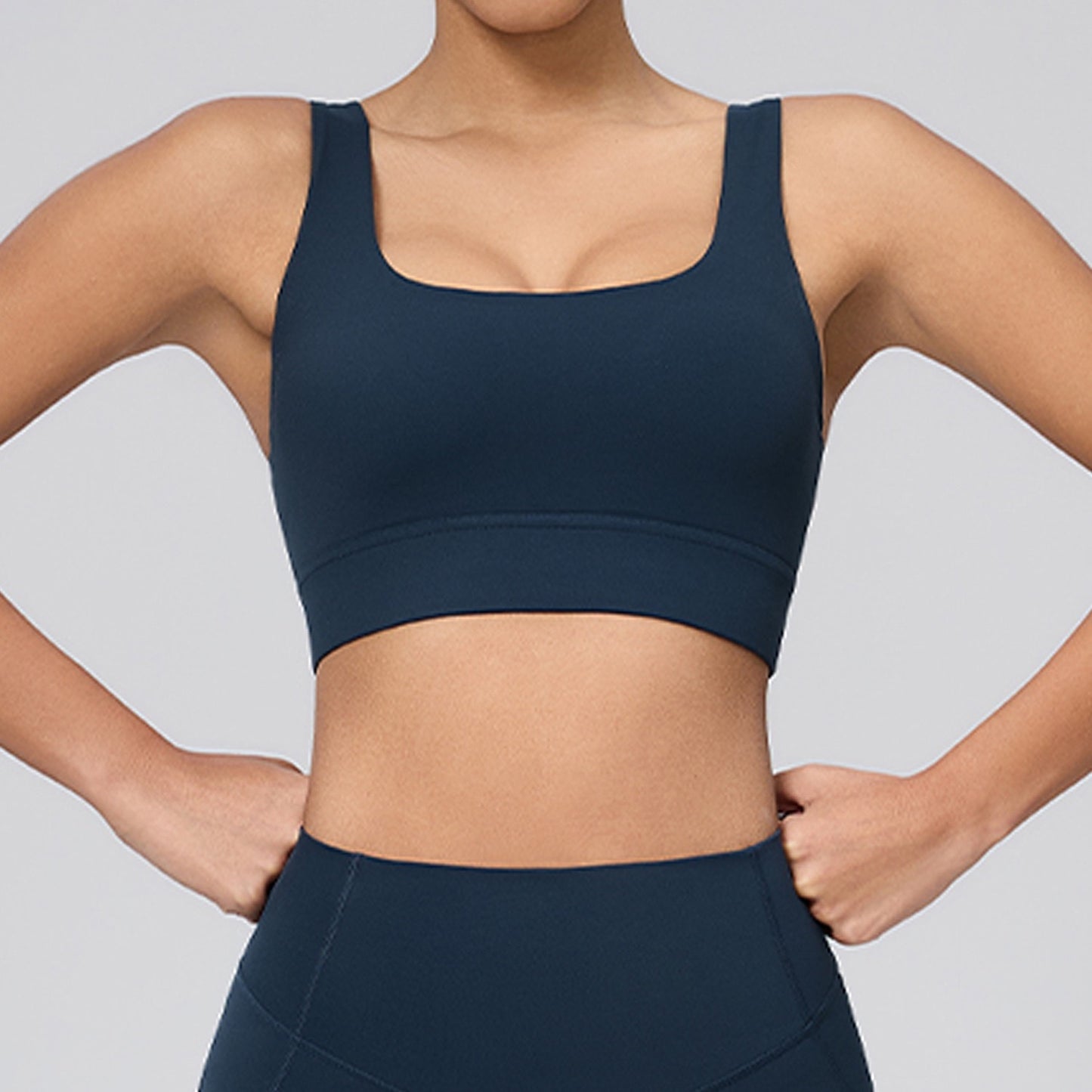 supportive U neck sports bra