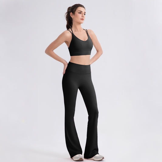black yoga flare pants