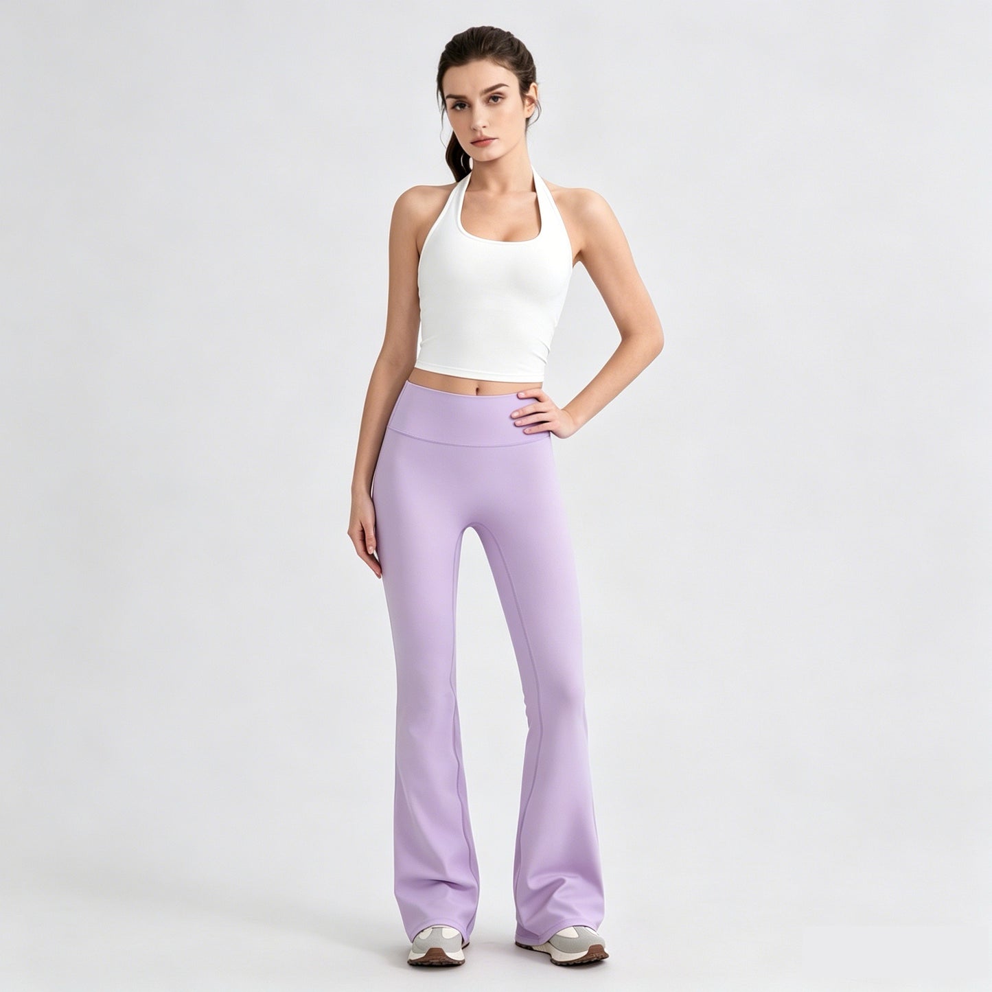 purple tummy control yoga pants
