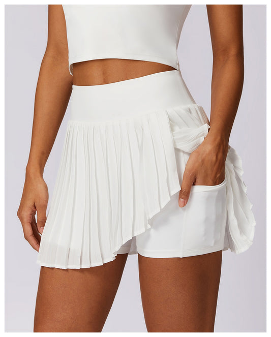 white-pleated-activewear-skirt