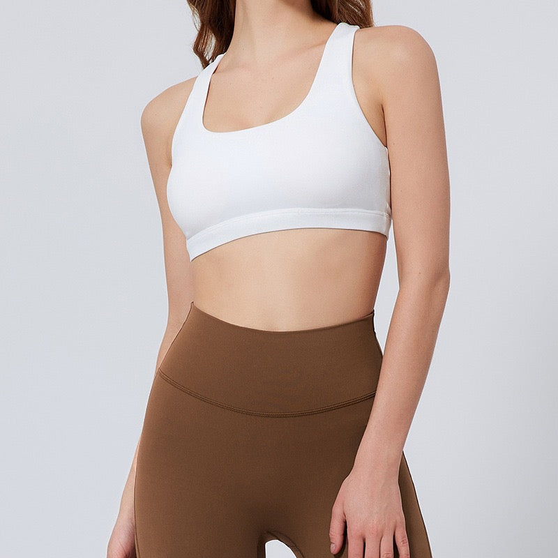 white sports bra