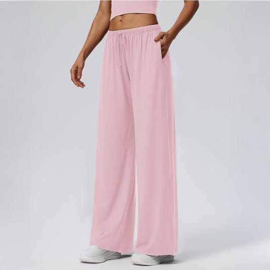 pink wide leg pants