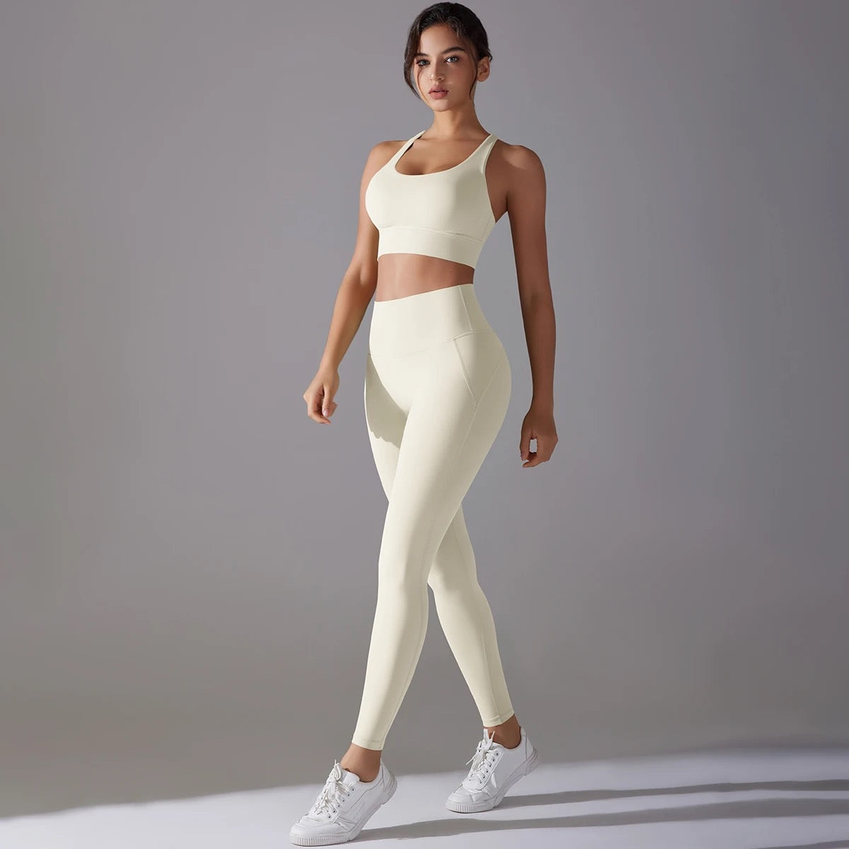 Women's Seamless 2-Piece Workout Set - Ivory