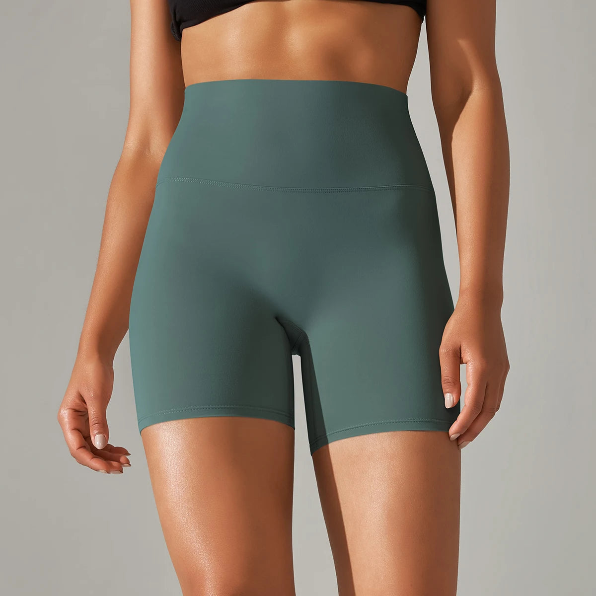 women's biker shorts green