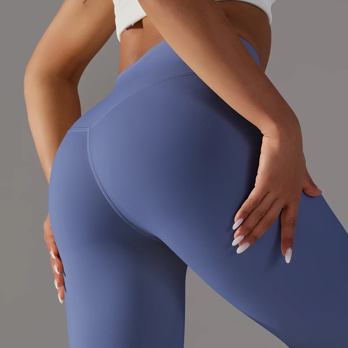 Minimalist Style High-rise Leggings - Dark Grey