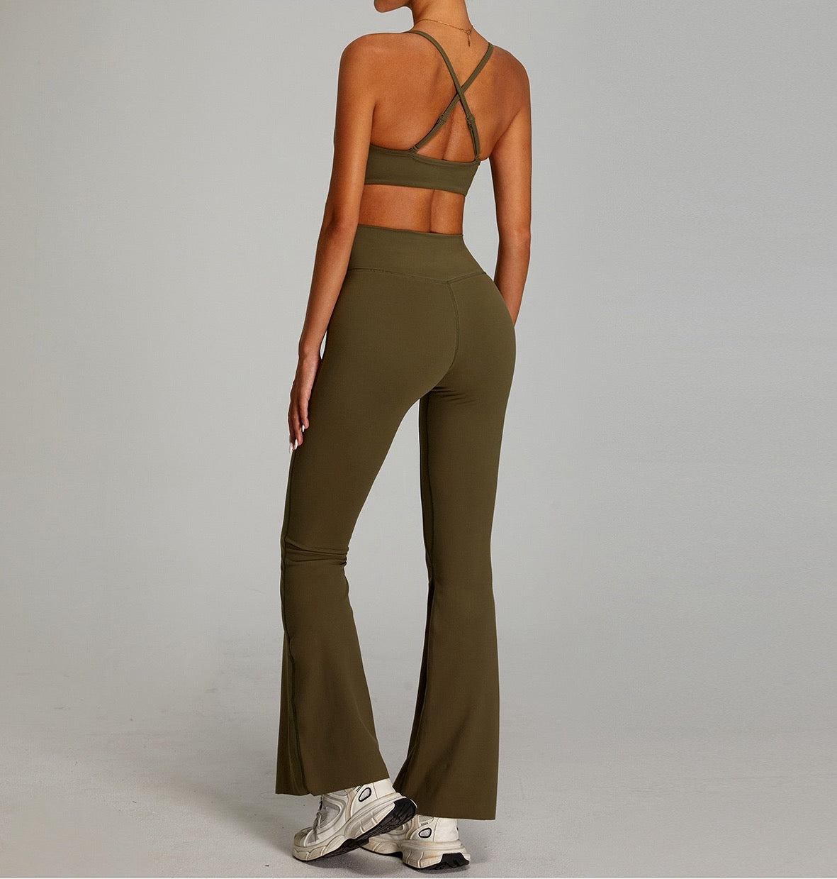women's high waisted crossover bootcut yoga pants
