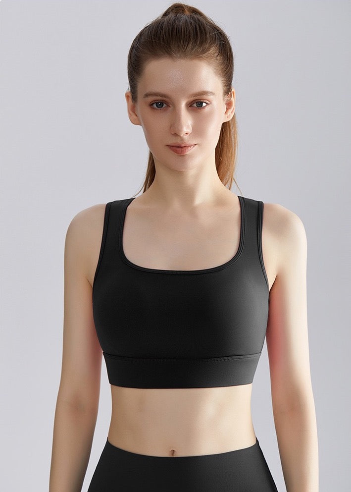 womens athletic bra black