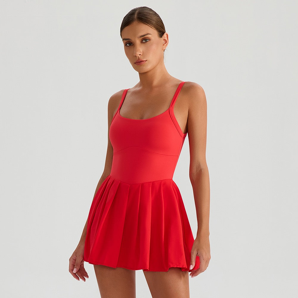 Red Sports Dress with Built-In Shorts & Pockets H&H Activewear Red Sports Dress with Built-In Shorts & Pockets H&H Activewear