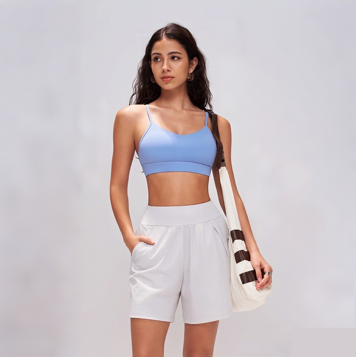 womens high waisted workout shorts with pockets