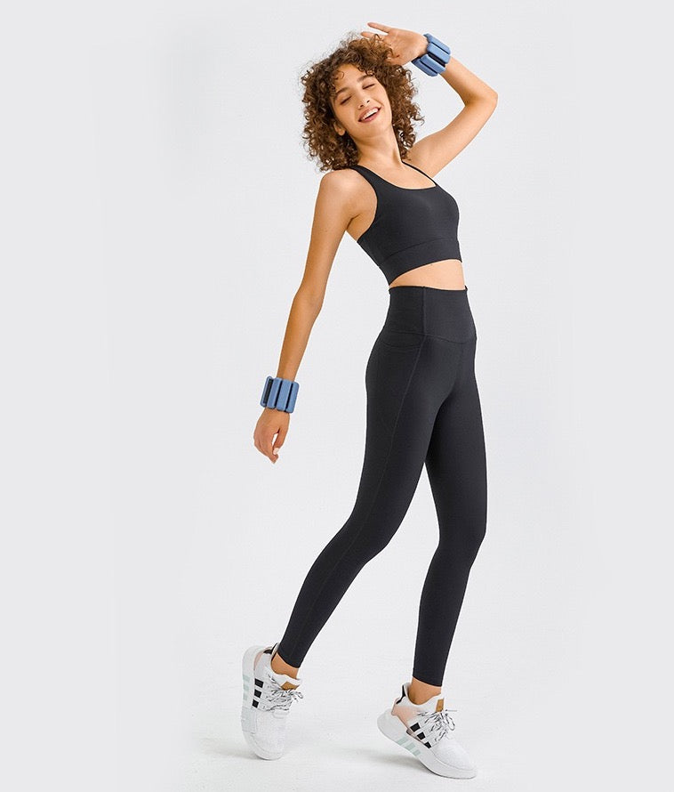 yoga-friendly padded bra with racerback cut