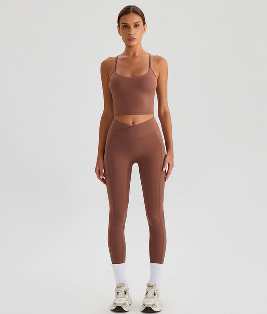 brown 2-piece activewear outfit for everyday wear