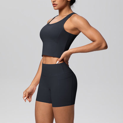 2 piece gym set with pockets black