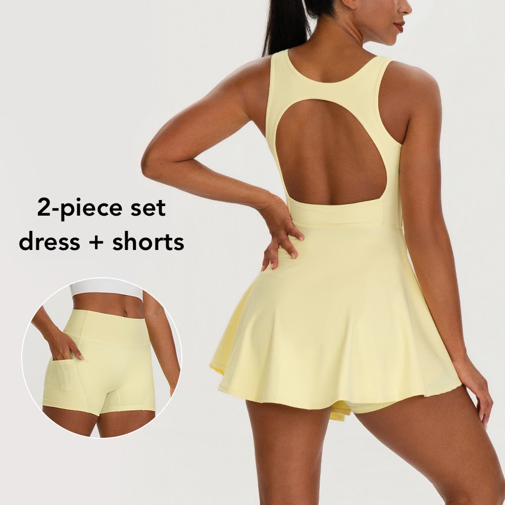 2-Piece Workout Dress with Shorts | Women’s Activewear Set