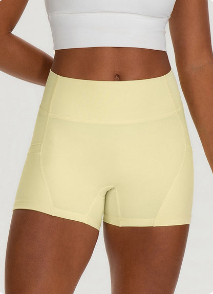 yellow 3 inch gym shorts for women