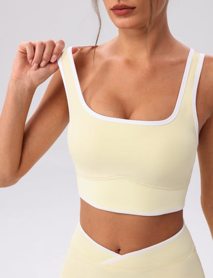 4-way stretch sports bra yellow