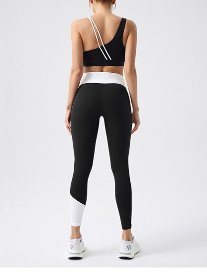 Asymmetrical strap sports bra