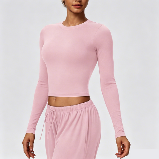 pink crop top for Pilates and yoga