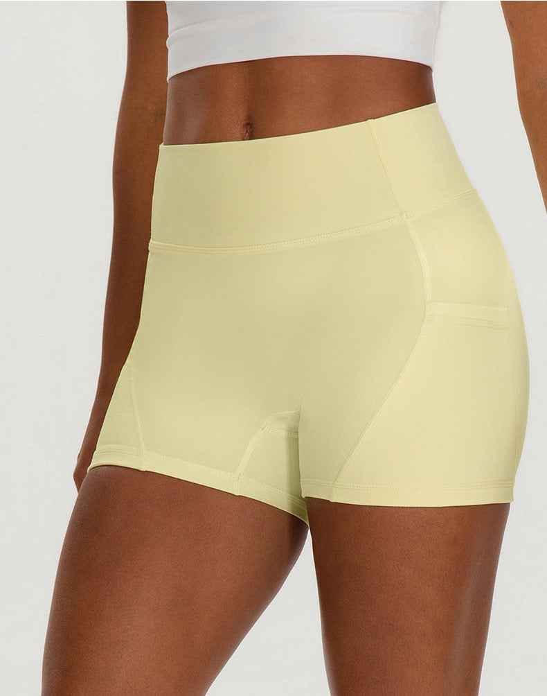 womens buttery soft shorts yellow color