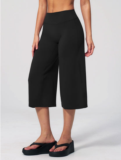 Cropped Wide Leg Pants black